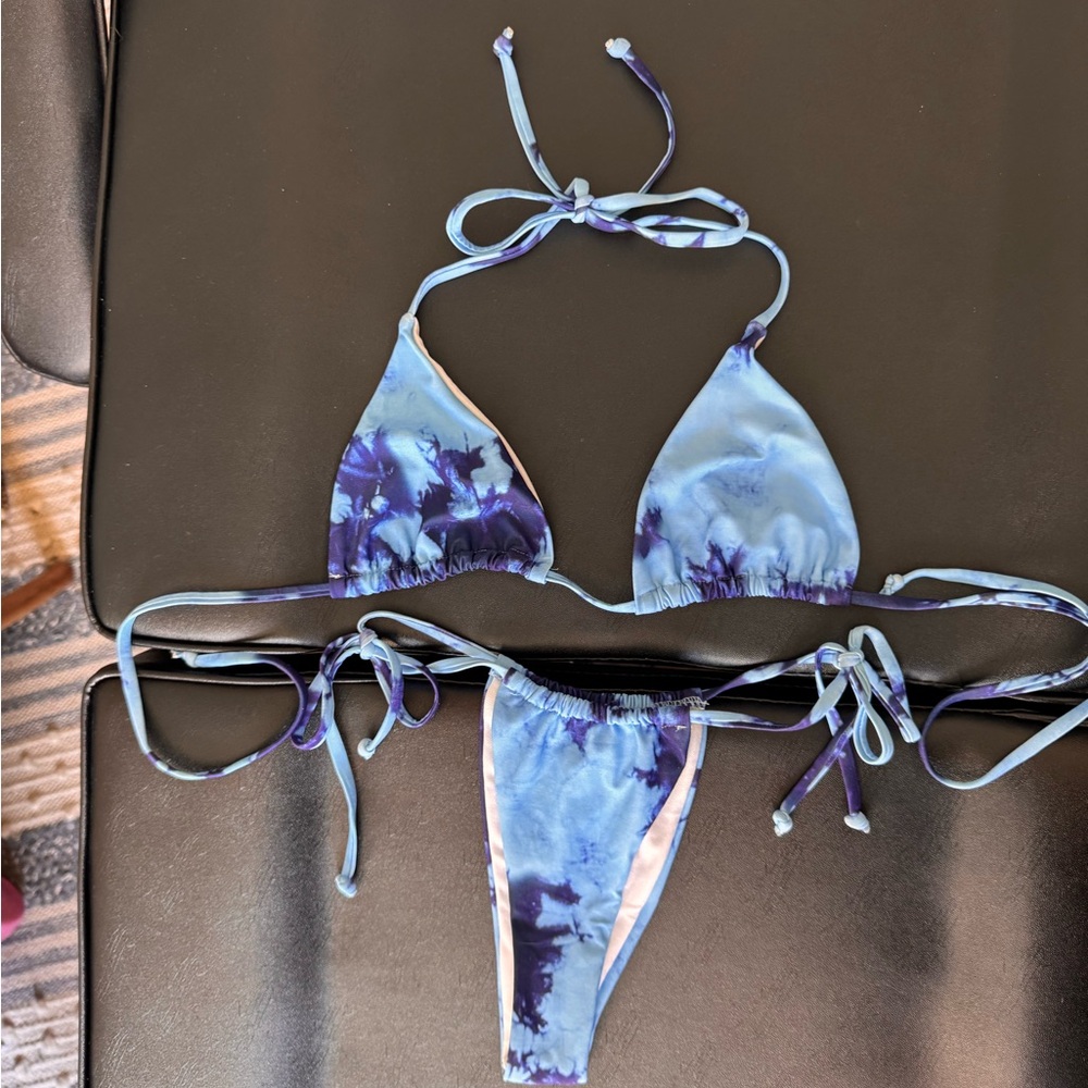 Blue Tie-Dye Bikini Set